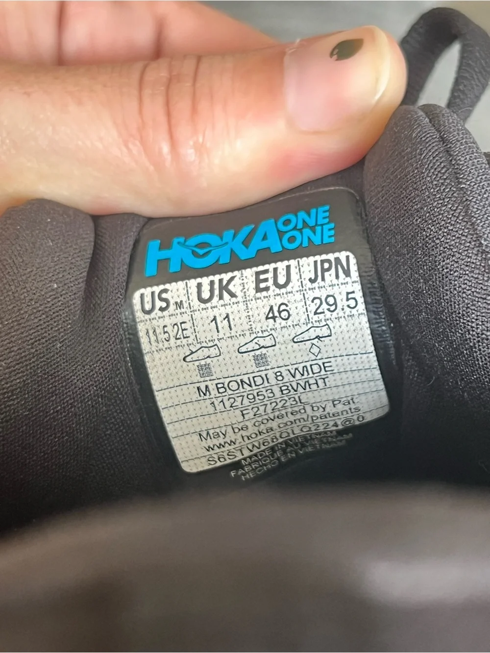 Hoka One One Men's Black Athletic Bondi 8 Wide Running Shoes with White Midsole